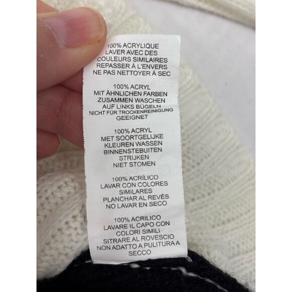 Pretty Little Thing Color Block Ribbed Cardigan Sweater Black White Cropped S - Picture 8 of 11